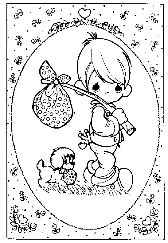 coloriage moments precieux le garcon part en balade